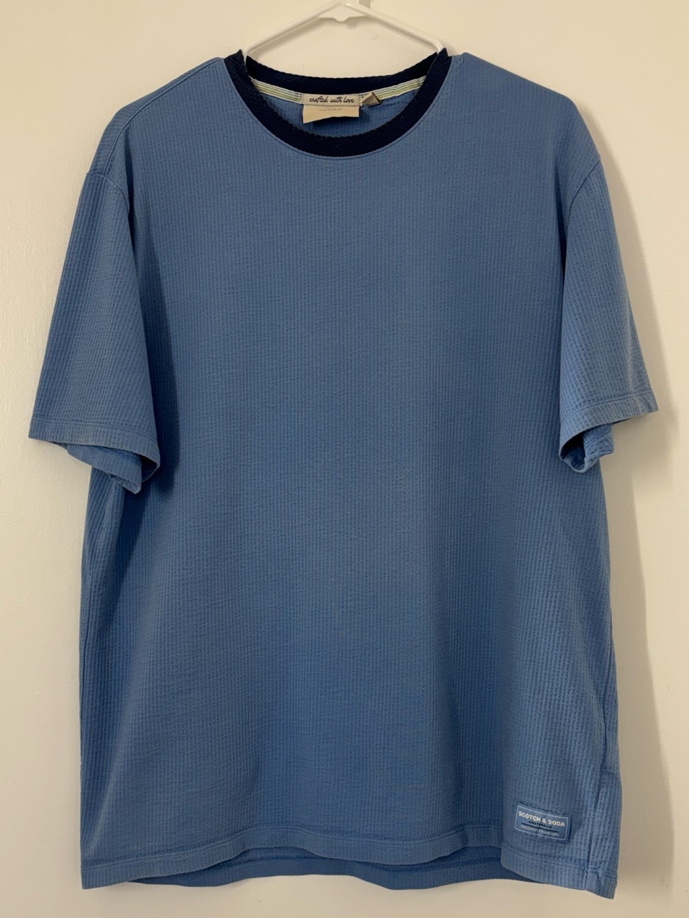 Scotch & Soda Amsterdam Blue Ringer T-Shirt Cotton Short Sleeve Men Large